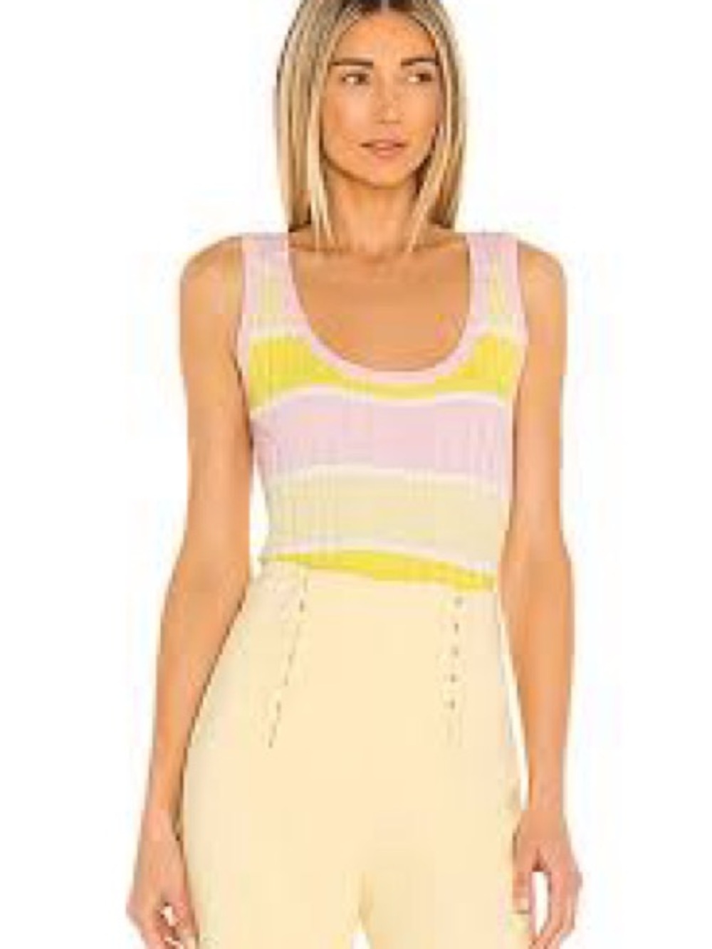 Olivia Rubin Pastel Striped Knit Jody Top Vest Cotton  Angel Cake M $120